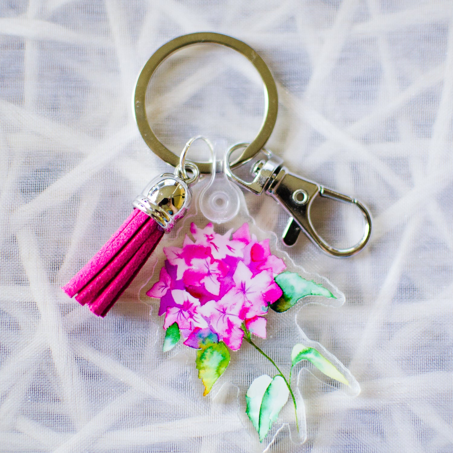 Pink Hydrangea Keychain | Highland Rose