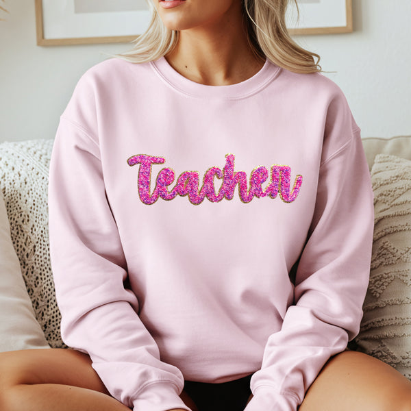 Teacher Chenille Patch Sweatshirt