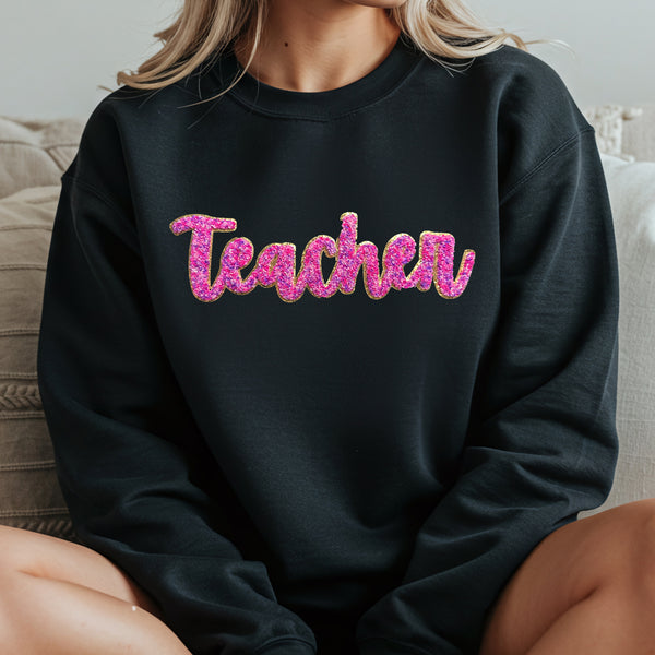 Teacher Chenille Patch Sweatshirt