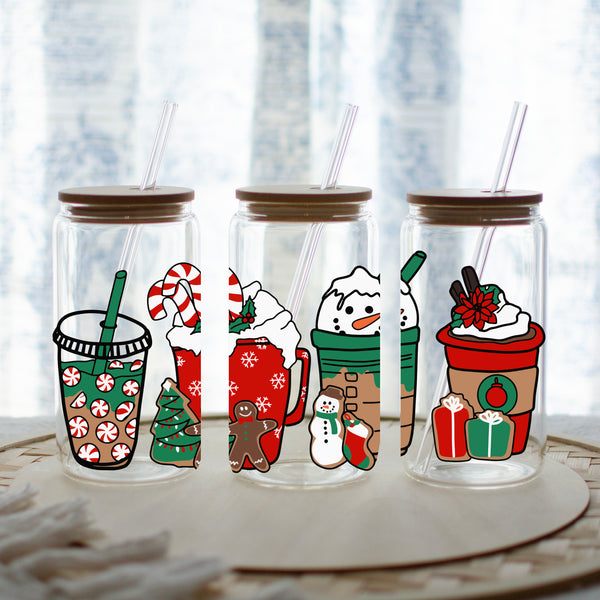 Christmas Coffee Glass Tumbler