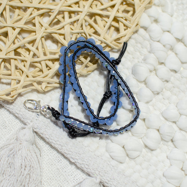 Sparkle Blue & Black Wrap Bracelet
