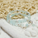 Ocean & White Marble Wrap Bracelet