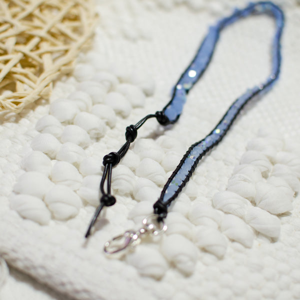 Sparkle Blue & Black Wrap Bracelet