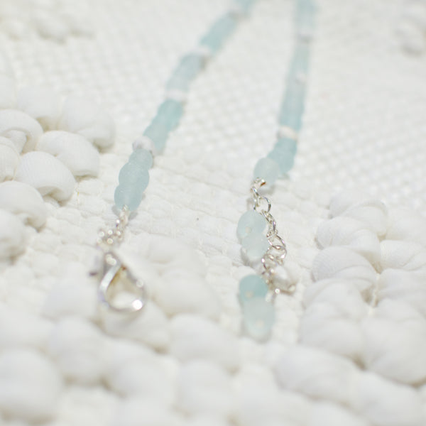 Ocean & White Marble Wrap Bracelet