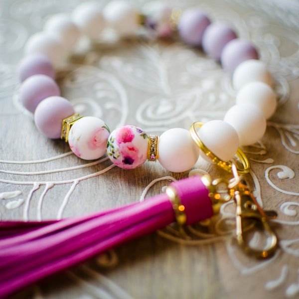 Beaded Wristlet - Lavender & Pink