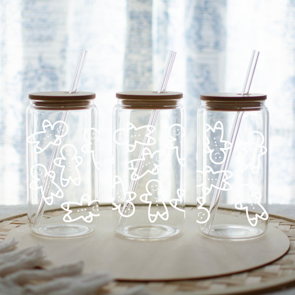 Gingerbread Men Glass Tumbler