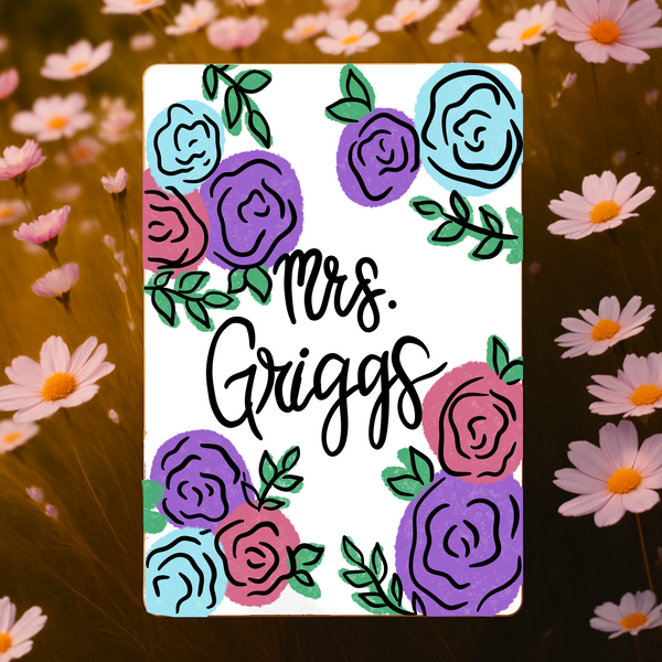 Painted Teacher Clipboard - Flowers