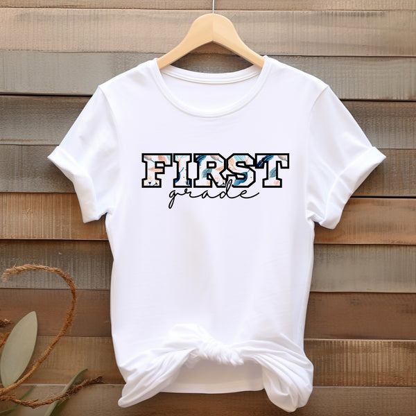 Custom with script - Blue & Tan Greenery
