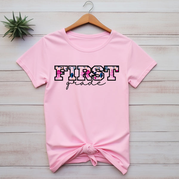 Custom with script - Pink & Blue Floral