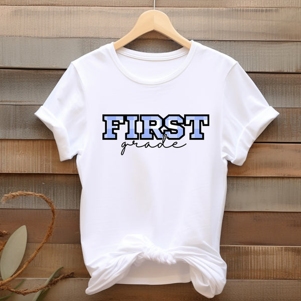 Custom with script - Light Blue Plaid