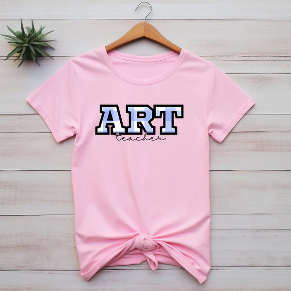 Custom with script - Light Blue Plaid