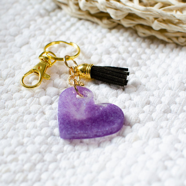 Purple Heart Keychain