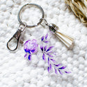 Purple Floral Keychain