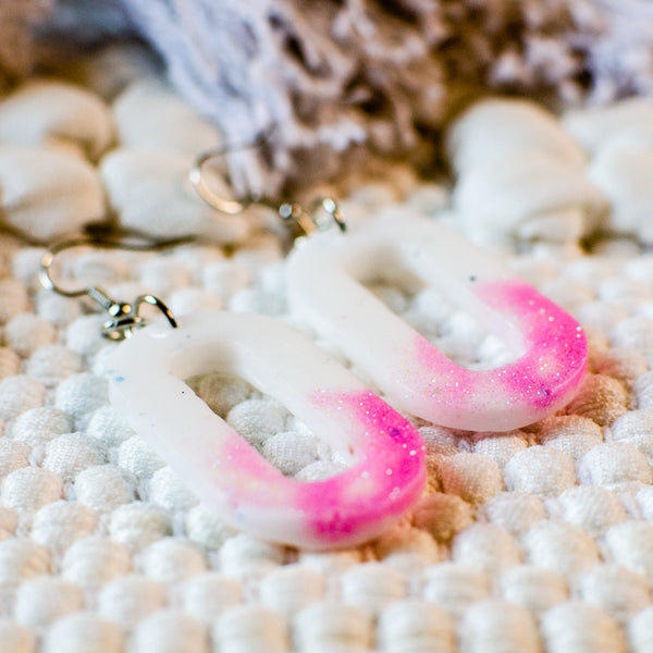 White & Pink Earrings