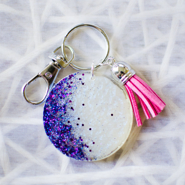 Purple & Pearl Keychain