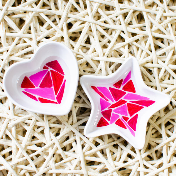 Red & Pink Ceramic Jewelry Dish