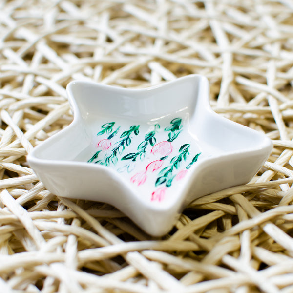 Hanging Flowers Ceramic Jewelry Dish