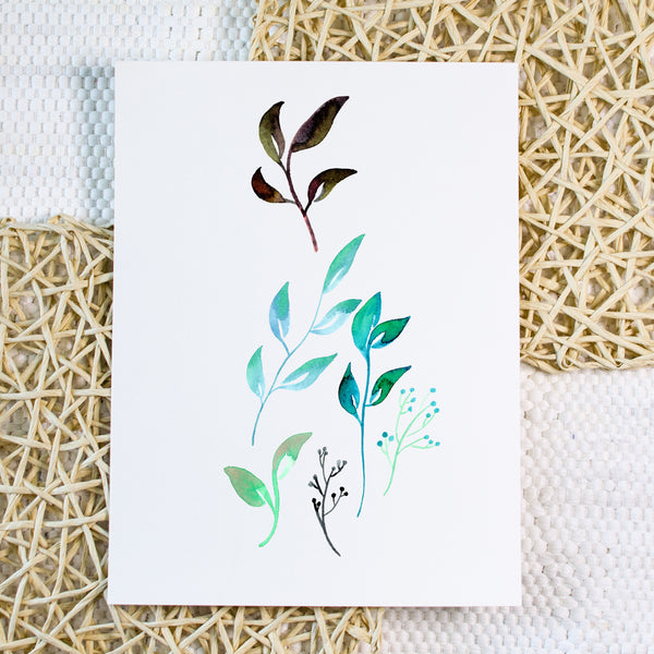 Green Leaves - Original Watercolor