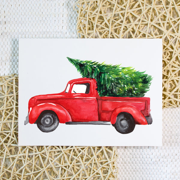 Red Truck - Original Watercolor